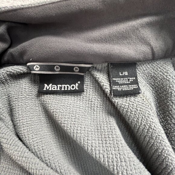Marmot Mens Gray Half-Zip Base Layer Thermal Fleece Lined Pullover Shirt Large - Picture 3 of 11